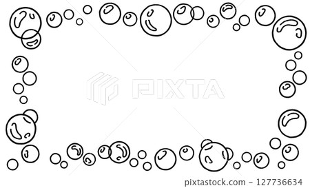 手繪黑白肥皂泡框，黑線畫 127736634