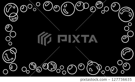 手繪黑白肥皂泡框，白線畫 127736635