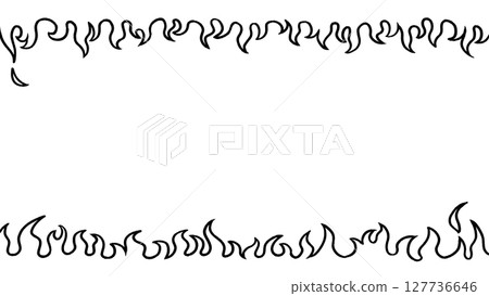 手繪火焰黑白框架 手繪火焰黑白框架 127736646