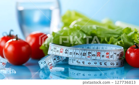 Healthy Eating and Weight Management Concept with Fresh Produce 127736813