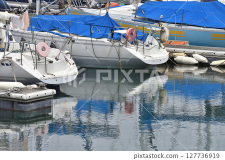 Yachts moored at Enoshima Yacht Harbor Yachts moored at Enoshima Yacht Harbor 127736919
