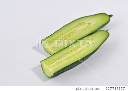 黃瓜橫切面的特寫 127737157
