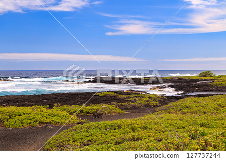 Hawaii Holidays: Punaluu Black Sand Beach, Big Island 127737244