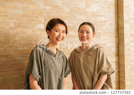 Women in the sauna 127737581