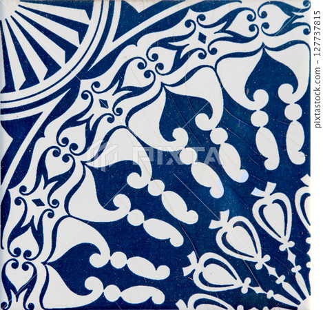 Traditional Portuguese glazed tiles 127737815