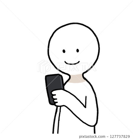 Illustration of a person operating a smartphone 127737829