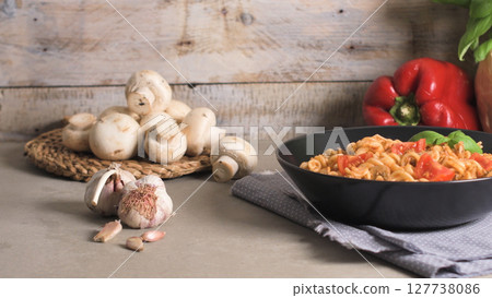 Italian Pasta with Tuna and Basil Italian Pasta with Tuna and Basil 127738086