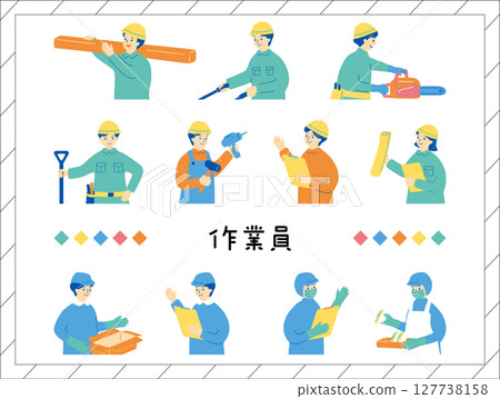 Worker illustration set 127738158