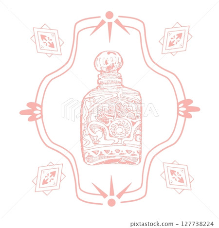 裱框香水瓶,粉紅色 裱框香水瓶,粉紅色 127738224