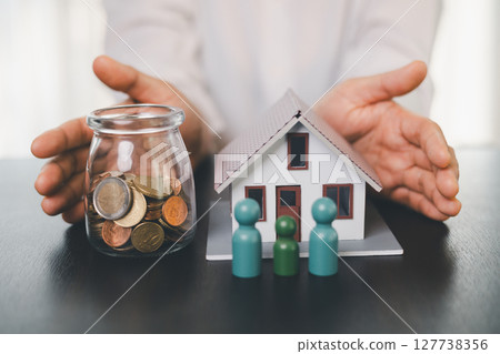 Concept business house finance protection office plan investment buy sell home ensuring idea financial security. residence agent hand protect purchase insurance and secure favorable loan deal. Concept business house finance protection office plan investment buy sell home ensuring idea financial security. residence agent hand protect purchase insurance and secure favorable loan deal. 127738356