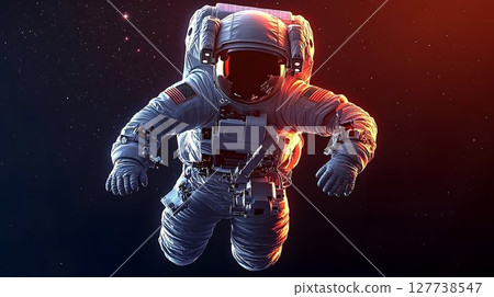 Astronaut space exploration 3 d render of astronaut in space 127738547