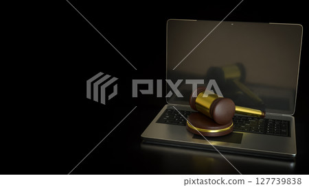 The Hammer Law on Laptop for Technology concept 3d Rendering. The Hammer Law on Laptop for Technology concept 3d Rendering. 127739838