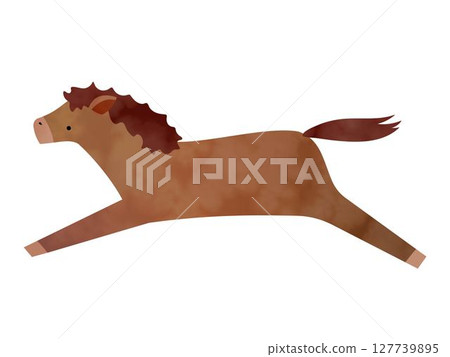 Illustration of a galloping horse 127739895