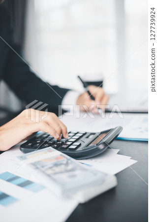 Business growth, decided to invest money in stock market, financial strategies and banking expertise to income substantial stack of investment capitalize on trade opportunities within economy return. 127739924