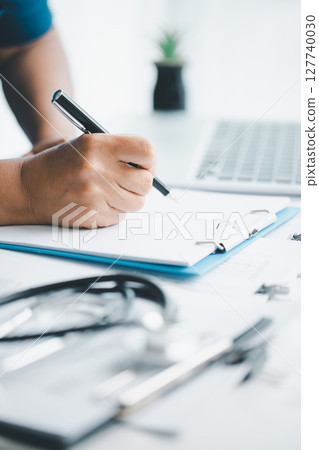 Concept business doctor education essential globalization, student learn and study in university and college to master knowledge needed travel global economy. book stethoscope for medical health care 127740030