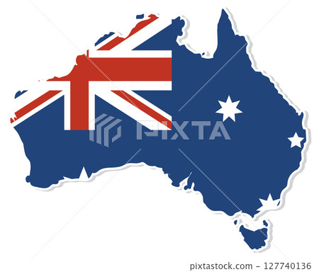 Australia Map with National Flag Design Australia Map with National Flag Design 127740136