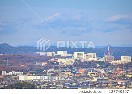 Aichi Prefecture: View from Ryusenji Temple in Moriyama Ward, Nagoya City, toward Kasugai City 127740207