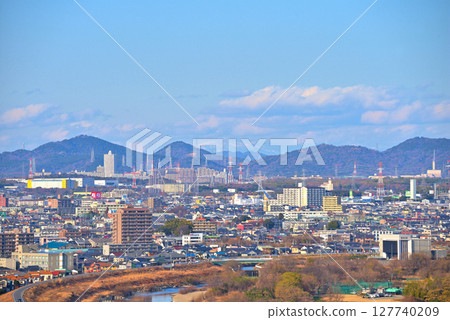 愛知縣:從名古屋市守山區龍泉寺眺望莊內川和春日井市 愛知縣:從名古屋市守山區龍泉寺眺望莊內川和春日井市 127740209