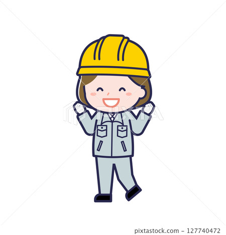 Construction worker / diagonal / female 07 Construction worker / diagonal / female 07 127740472