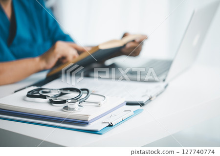 Concept business doctor education essential globalization, student learn and study in university and college to master knowledge needed travel global economy. book stethoscope for medical health care Concept business doctor education essential globalization, student learn and study in university and college to master knowledge needed travel global economy. book stethoscope for medical health care 127740774