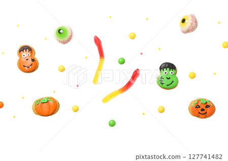 Halloween candy assortment, isolated on white, PNG 127741482