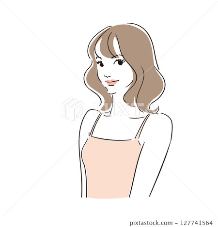 一位時尚的中長髮女性 127741564