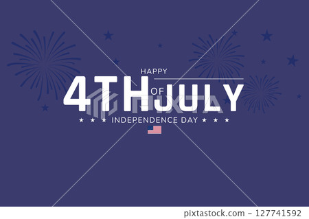 Purple Background Fireworks 4th of July Poster 127741592