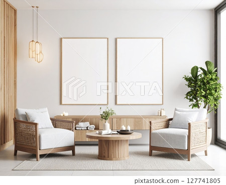 Modern minimalist bathroom interior with a luxurious bathtub, sleek glass shower, and elegant design Modern minimalist bathroom interior with a luxurious bathtub, sleek glass shower, and elegant design 127741805