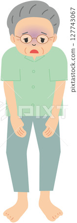 一位戴眼鏡的中年男子感覺不舒服 一位戴眼鏡的中年男子感覺不舒服 127743067