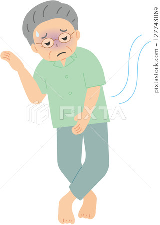 An elderly man with glasses who is dizzy and staggering An elderly man with glasses who is dizzy and staggering 127743069