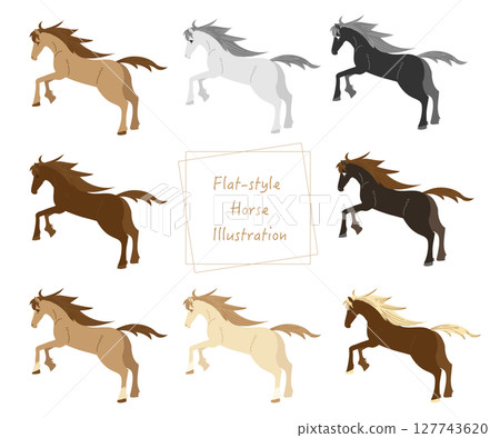 Horse vector material that can be used for New Year's cards Horse vector material that can be used for New Year's cards 127743620
