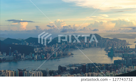 June 21 2025 Hong Kong Skyline Iconic Skyscrapers Cityscape Waterfront View 127743732