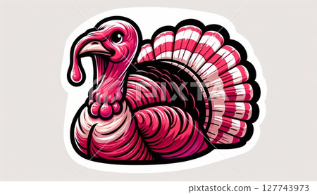 Pink Pixel Art Turkey Illustration Pink Pixel Art Turkey Illustration 127743973