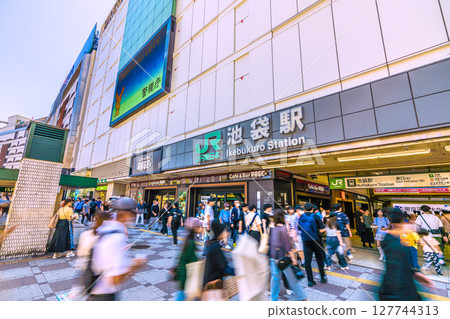 Tokyo cityscape, Japan, June 22nd. Inbound tourism continues... (bustling) Ikebukuro Station East Exit (North) and other views = Reiwa 7 127744313