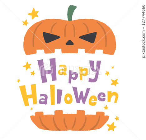Halloween pumpkin illustration logo design 127744660