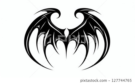 Stylized Black Bat Wings Graphic Design Stylized Black Bat Wings Graphic Design 127744765