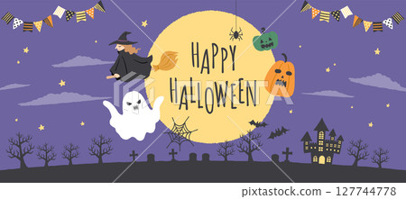 cute halloween illustration 127744778