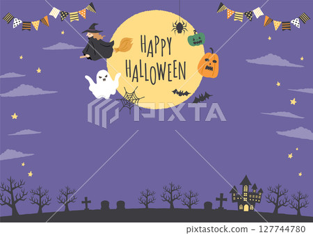 萬聖節可愛框架圖 127744780