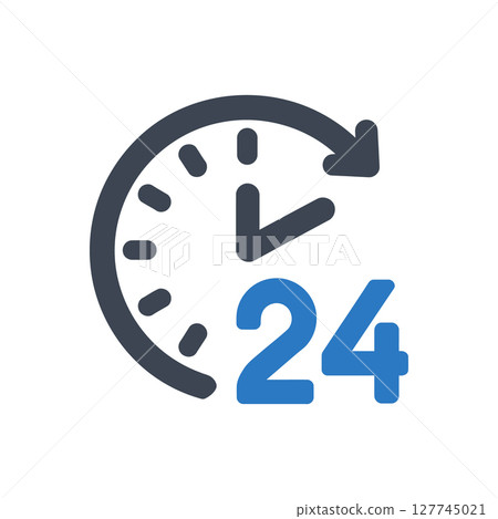Clock with 24 Hours Icon Clock with 24 Hours Icon 127745021