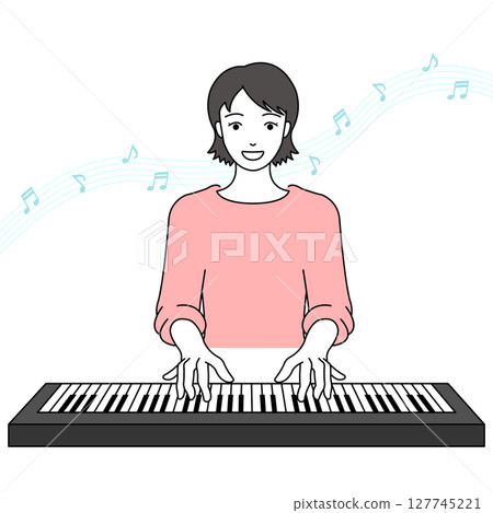 彈鍵盤的女人 127745221
