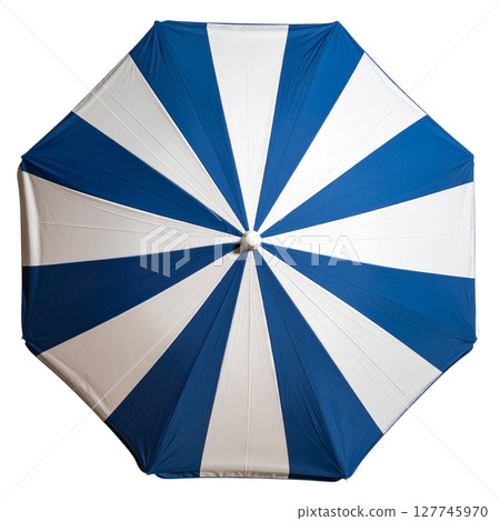 Isolated blue umbrella on white, perfect for beach or rainy weather protection Isolated blue umbrella on white, perfect for beach or rainy weather protection 127745970