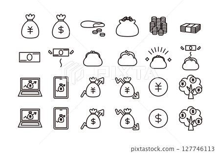 Money icon set 127746113