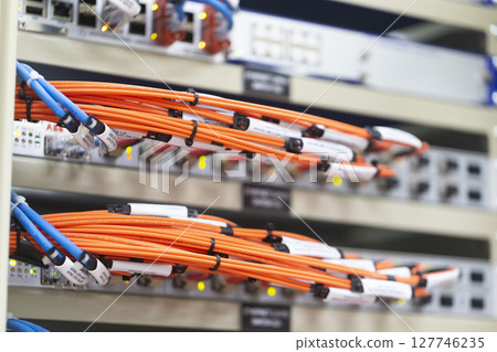Low or high Voltage Control Panel Distribution Metering Control Box, close up. 127746235