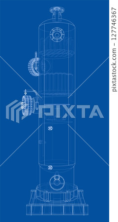 Industrial tank. Vector rendering of 3d 127746367