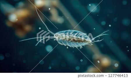 Transparent Aquatic Creature in Focus 127746413