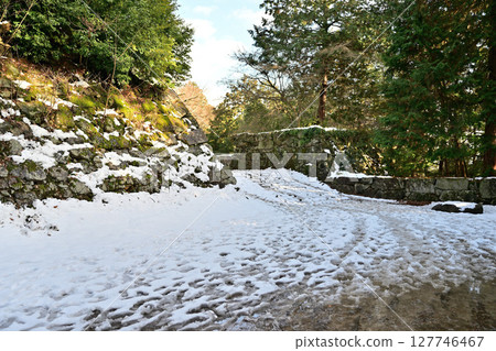 Winter scenery at the ruins of Azuchi Castle, Shiga Prefecture Winter scenery at the ruins of Azuchi Castle, Shiga Prefecture 127746467