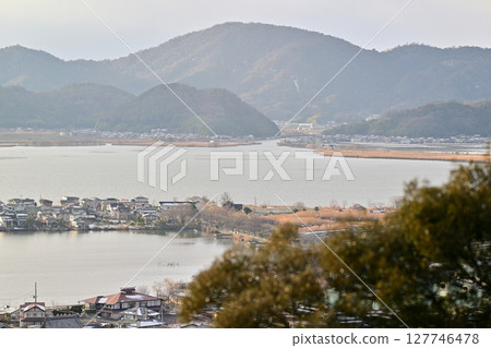 View from the ruins of Azuchi Castle, Shiga Prefecture 127746478