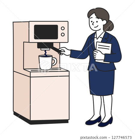 Female employee on break and coffee 127746573