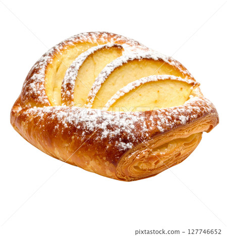 Sweet isolated donut on white background, a tasty dessert pastry 127746652