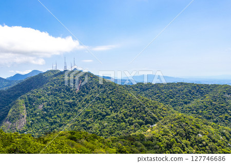 Rio de Janeiro Brazil Panorama View City Skyline Cityscape Mountains. 127746686